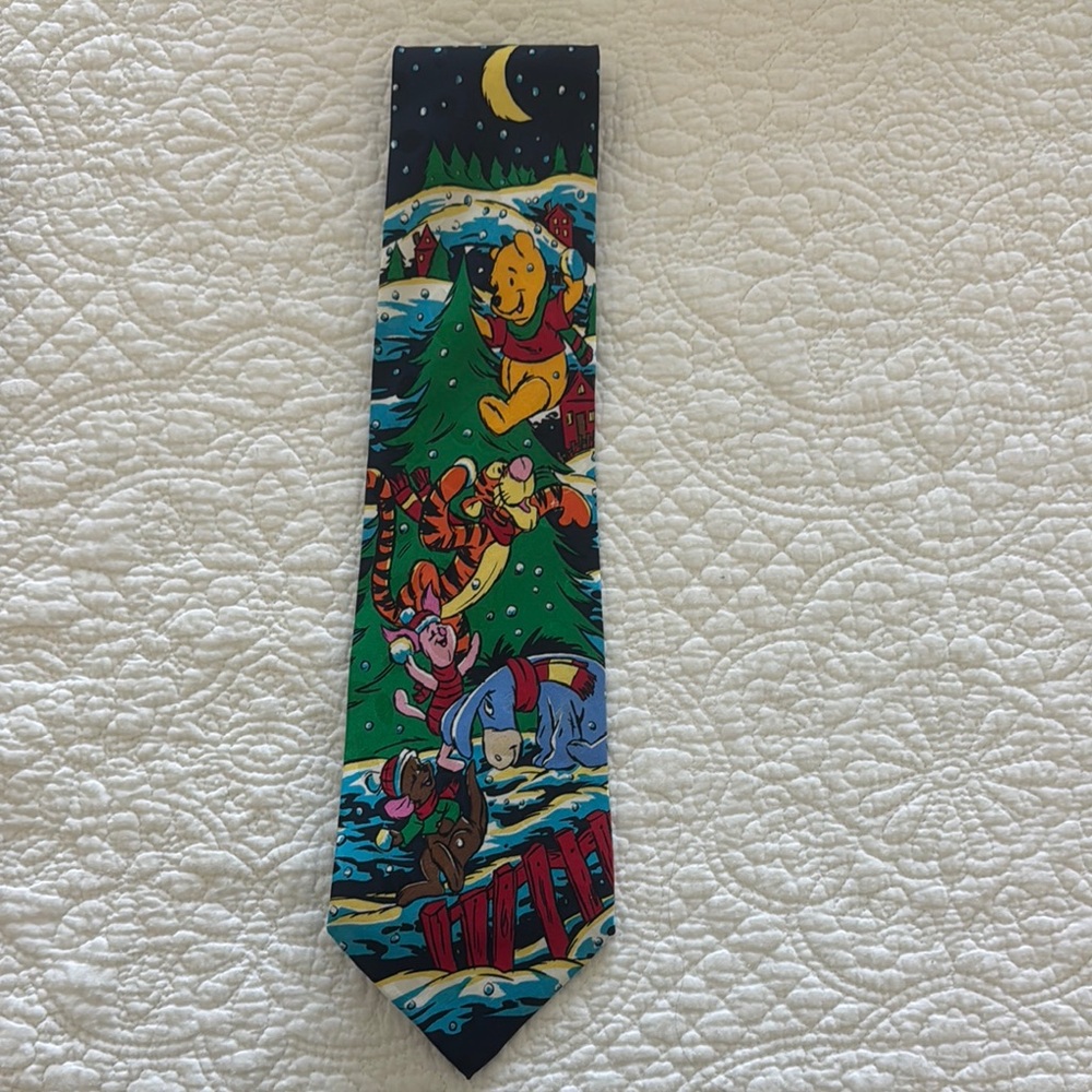 Disney Black and Green Cartoon Character Necktie